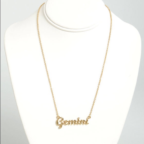 LAST ONE SALE Gemini Zodiac Cursive Necklace - Picture 2 of 3